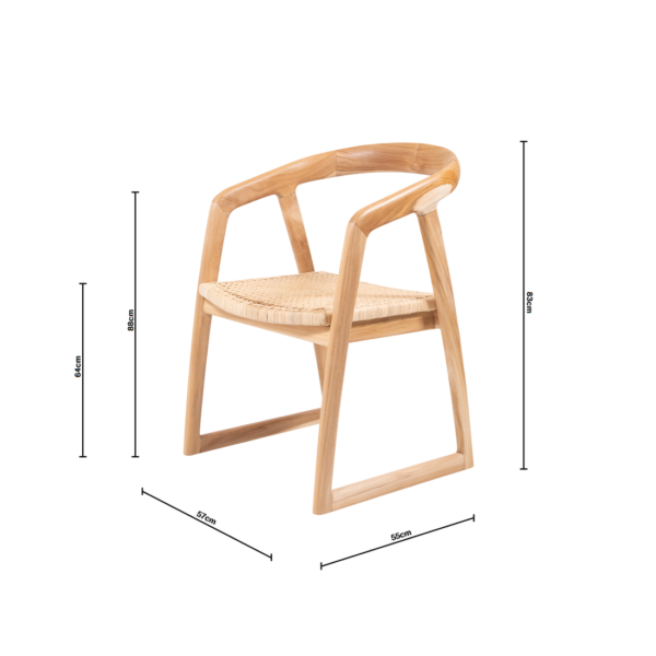 Mabel Dining Chair - Natural Rattan - Image 2