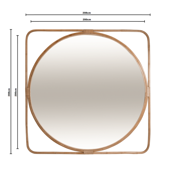 Poppy Mirror - Natural Rattan - Image 2