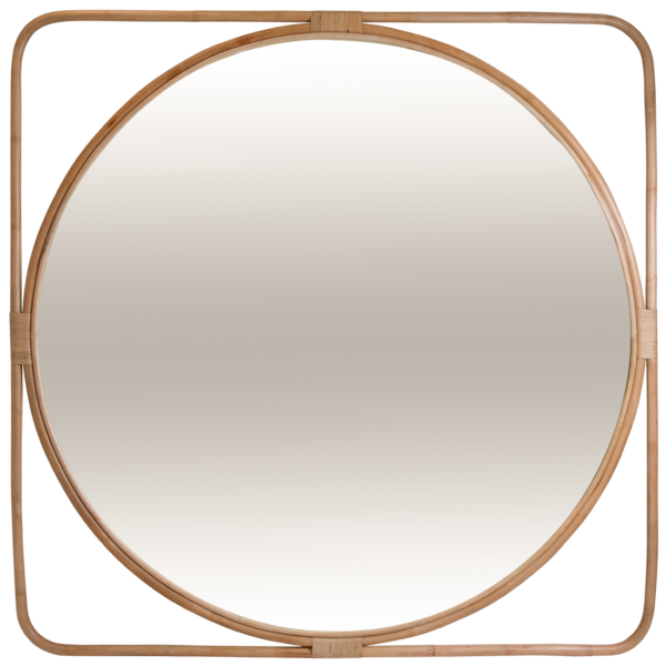 Poppy Mirror - Natural Rattan