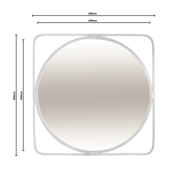 Poppy Mirror - White Rattan - Image 2