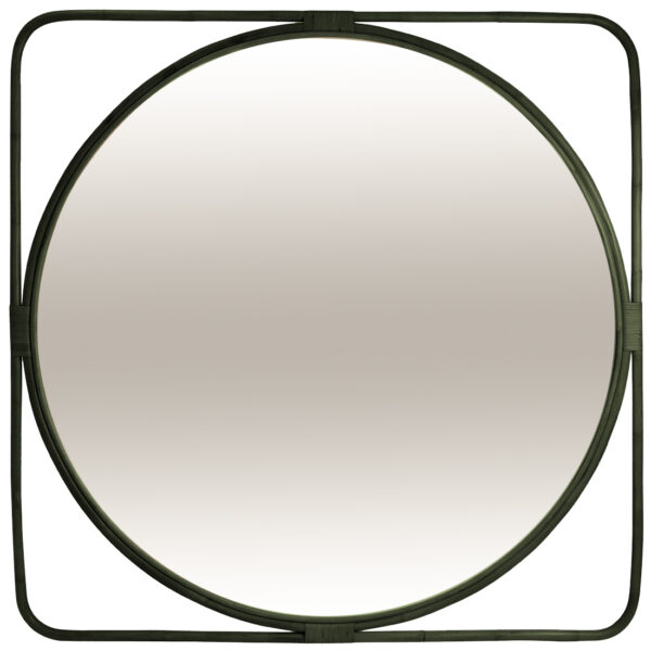 Poppy Mirror - Olive Rattan